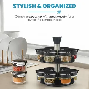 ባለ 12 Jar Rotating የቅመማቅመም ማስቀመጫ/Free Delivery