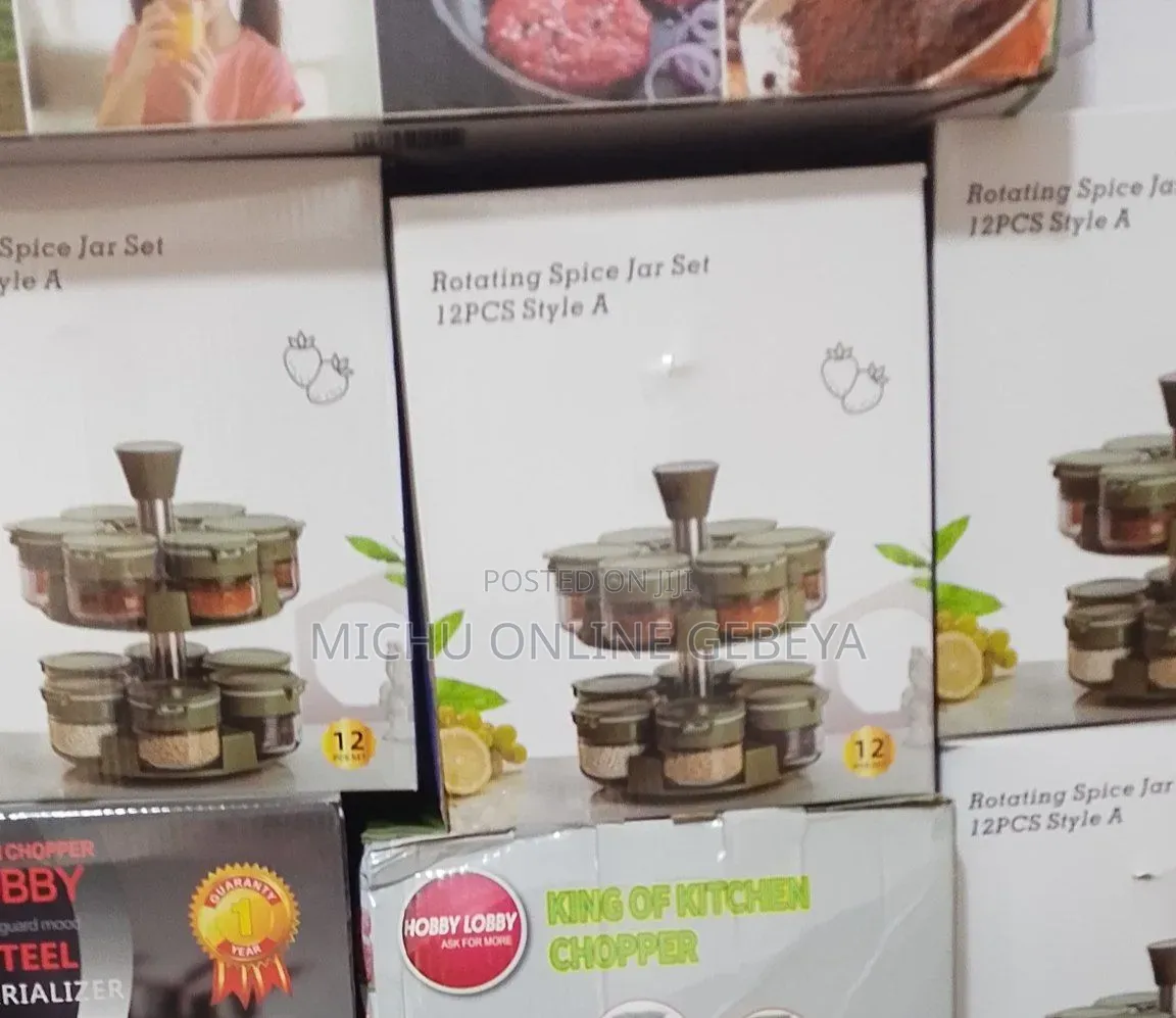 ባለ 12 Jar Rotating የቅመማቅመም ማስቀመጫ/Free Delivery