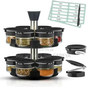ባለ 12 Jar Rotating የቅመማቅመም ማስቀመጫ/Free Delivery