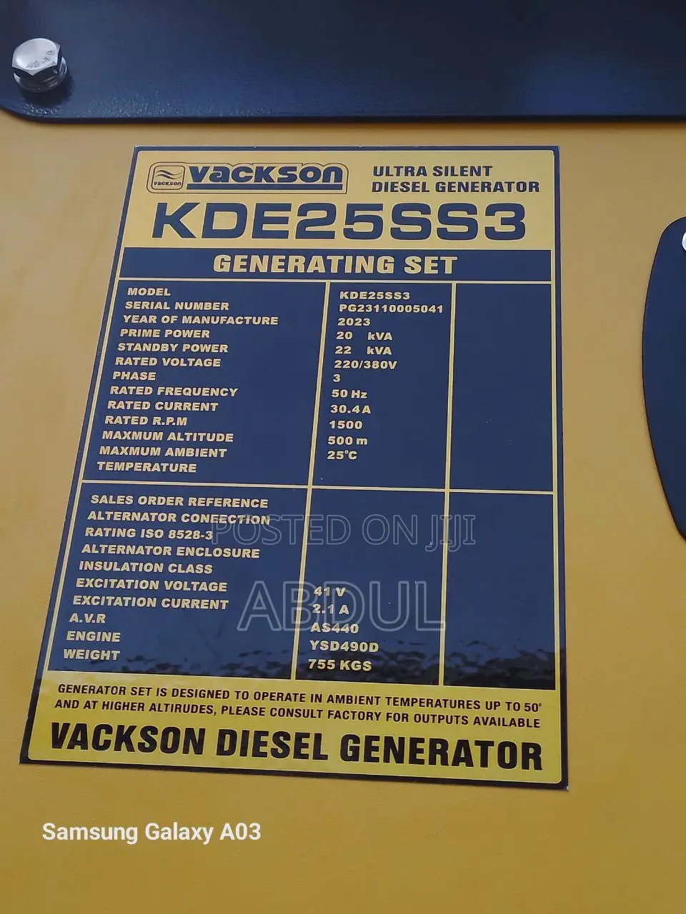 Vackson Generator Silent