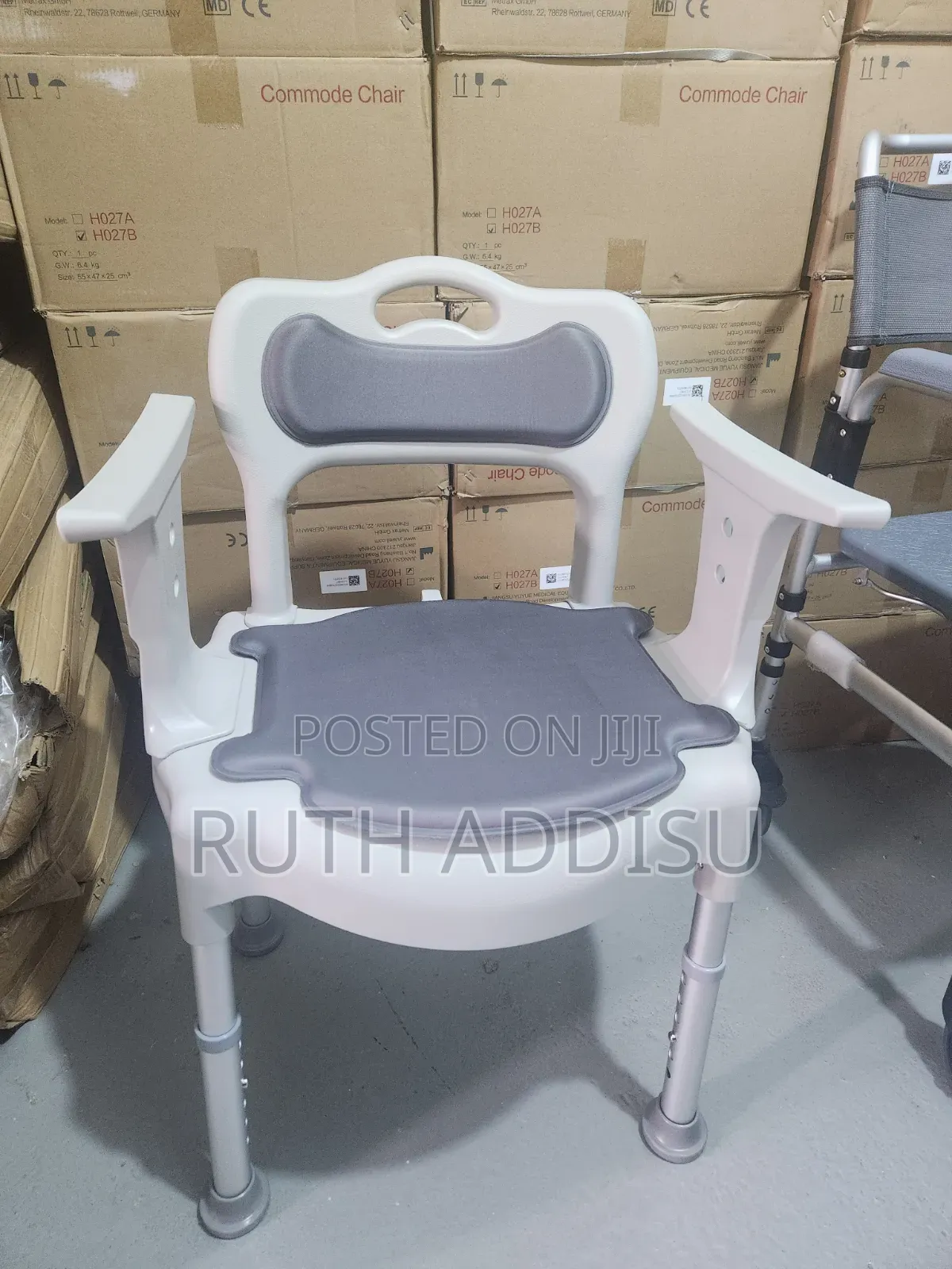 Comfortable Made in Germany Commode Chair and Shower Toilet Chair