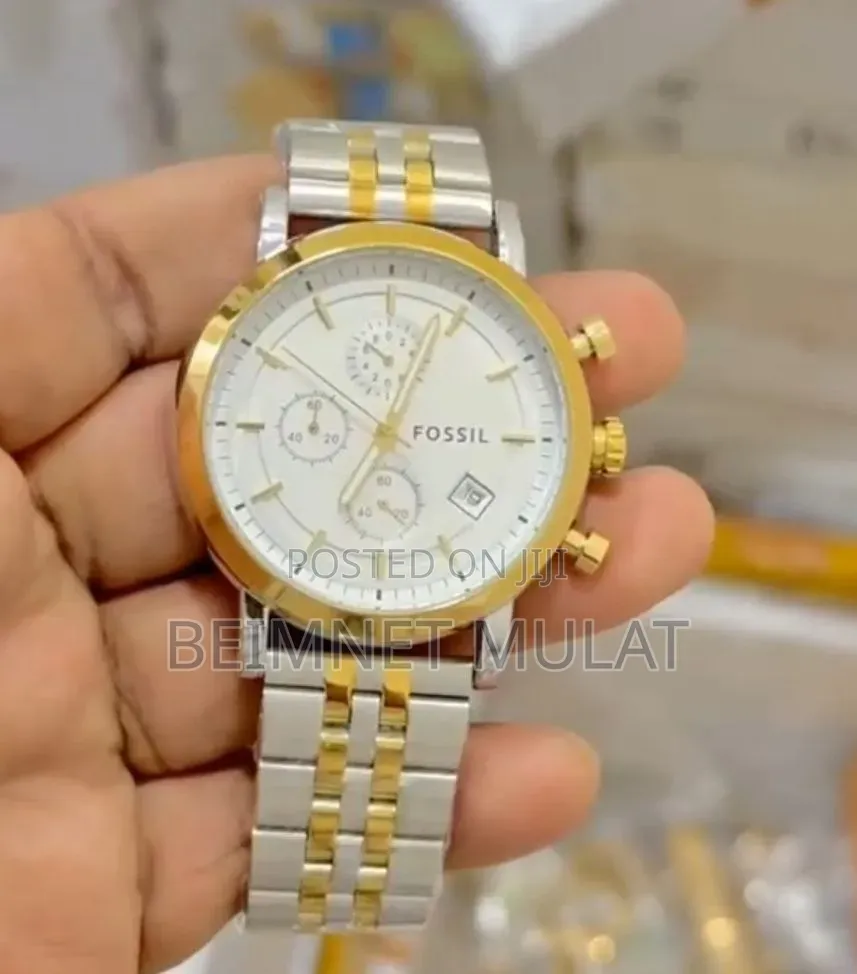 Golden Fossil Watch