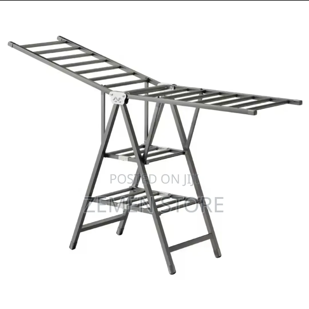 Heavy-Duty Stainless Steel Folding Clothes Drying Rack - Wing Style