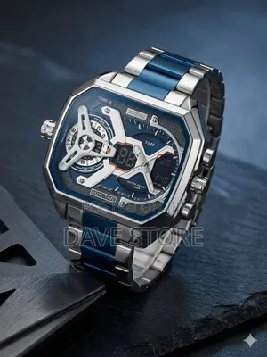 Swiszone Silver Blue -Toned Watch
