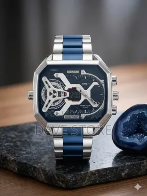 Swiszone Silver Blue -Toned Watch