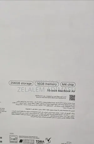 New Laptop Apple MacBook Air 2025 M4 16GB Apple M4 SSD 256GB