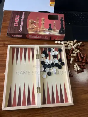 3in1 Wooden [Chess+Checkers +Backgammon ] [ ቼዝ +ዳማ+ባክጋመን ]30cm X 30cm