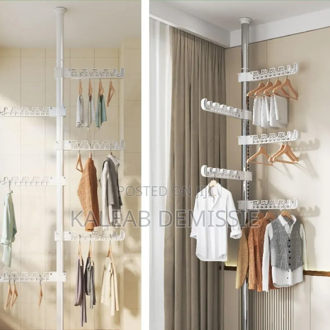 Telescopic Floor to Ceiling Free Standing Cloth Drying Pole