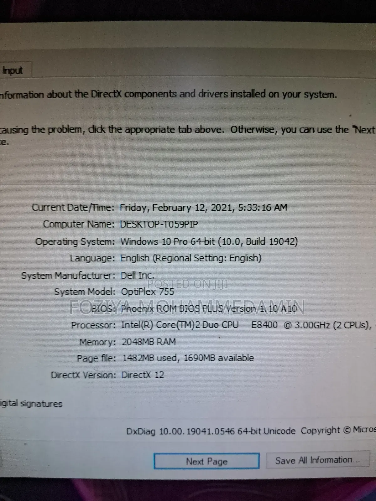 Desktop Computer Dell 2GB Intel Core 2 Duo HDD 256GB