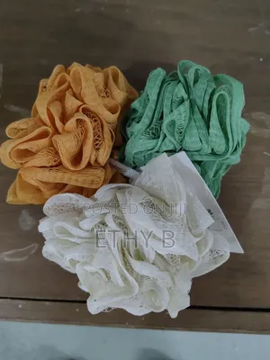 Ikea Body Puff, Orange/Green/White - Bath Loofah