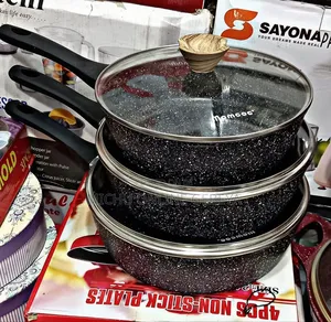 Momcoc 3pcs ባለክዳን Fry Pan/ Free Delivery