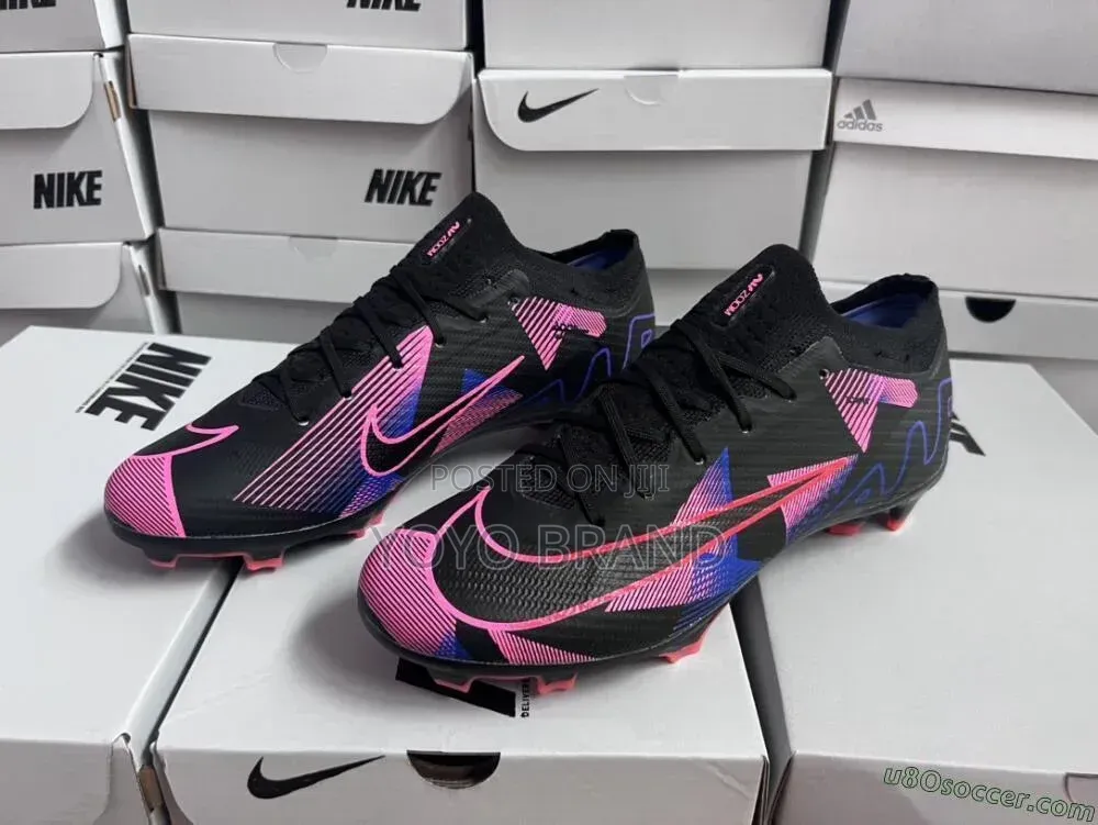 Nike Zoom Mercurial Vapor 15 Elite Soccer Cleats Black, Purple, Pink