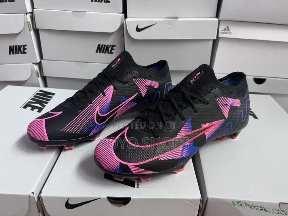 Nike Zoom Mercurial Vapor 15 Elite Soccer Cleats Black, Purple, Pink