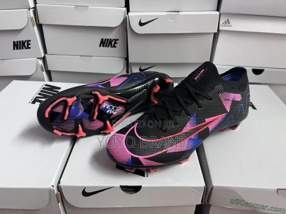 Nike Zoom Mercurial Vapor 15 Elite Soccer Cleats Black, Purple, Pink