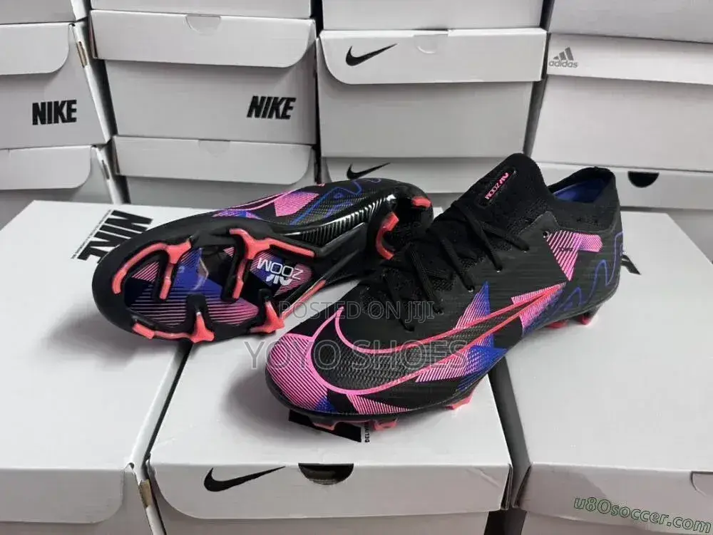 Nike Zoom Mercurial Vapor 15 Elite Soccer Cleats Black, Purple, Pink