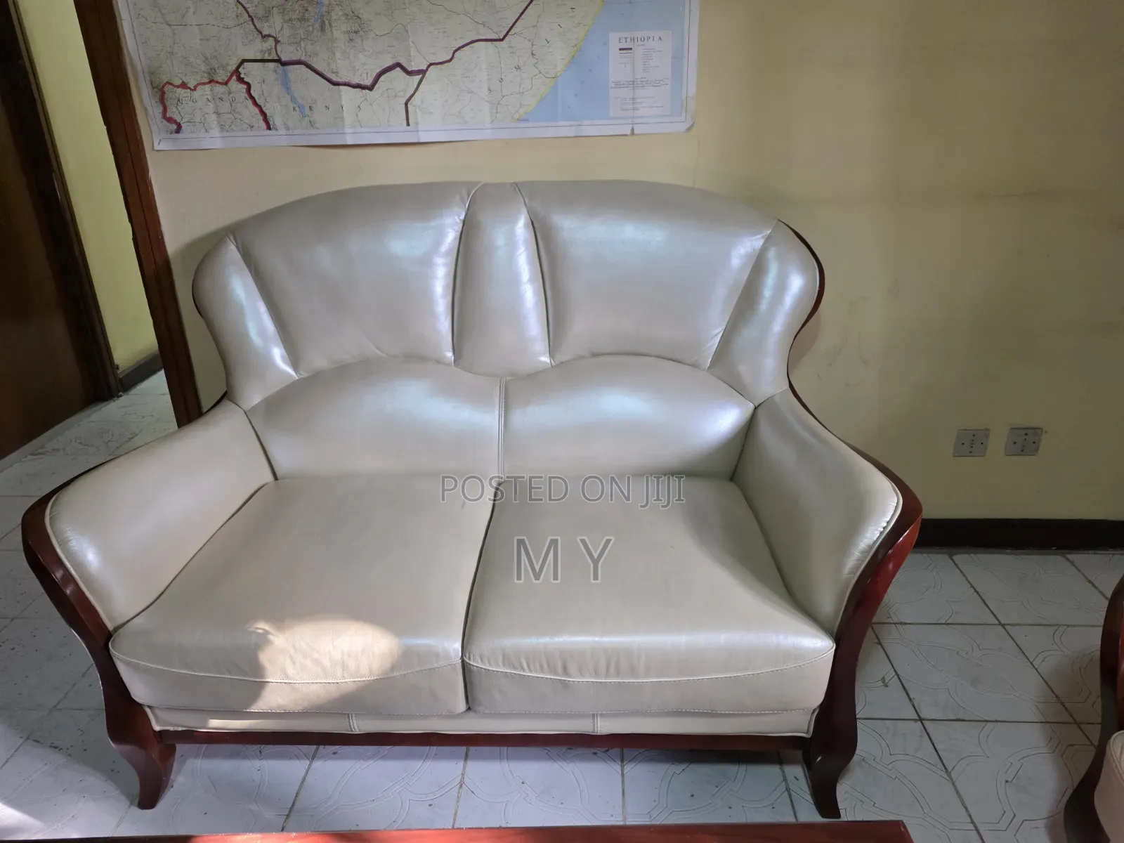 White Leather Sofa Set 1 2 3 Seater
