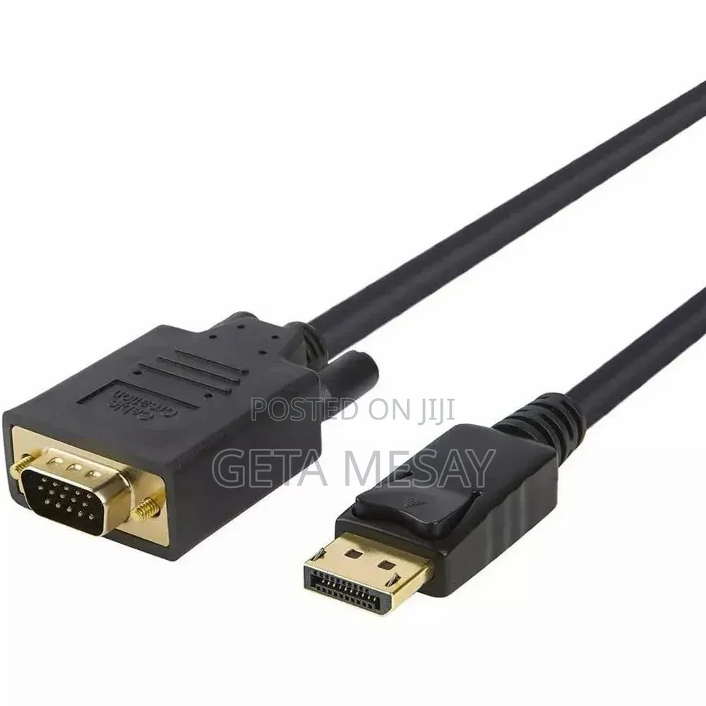 Displayport To Vga Cable - Premium Dp Male To Vga Male
