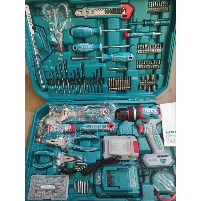 Total Rechargeable Drill With Full Accessories | Lithium Battery