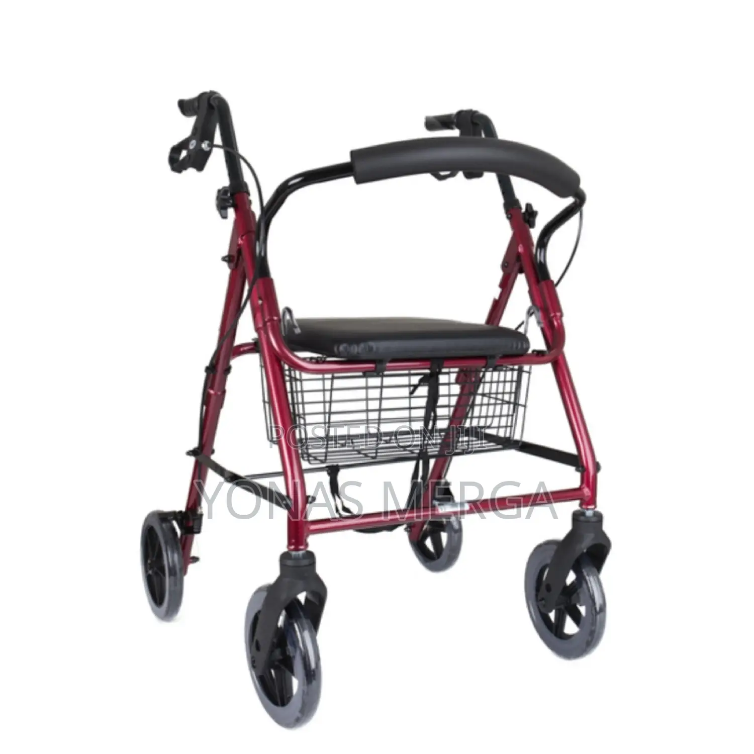 Four-Wheel Rollator Walker燄三with a Sling Backrest and Mesh Seat