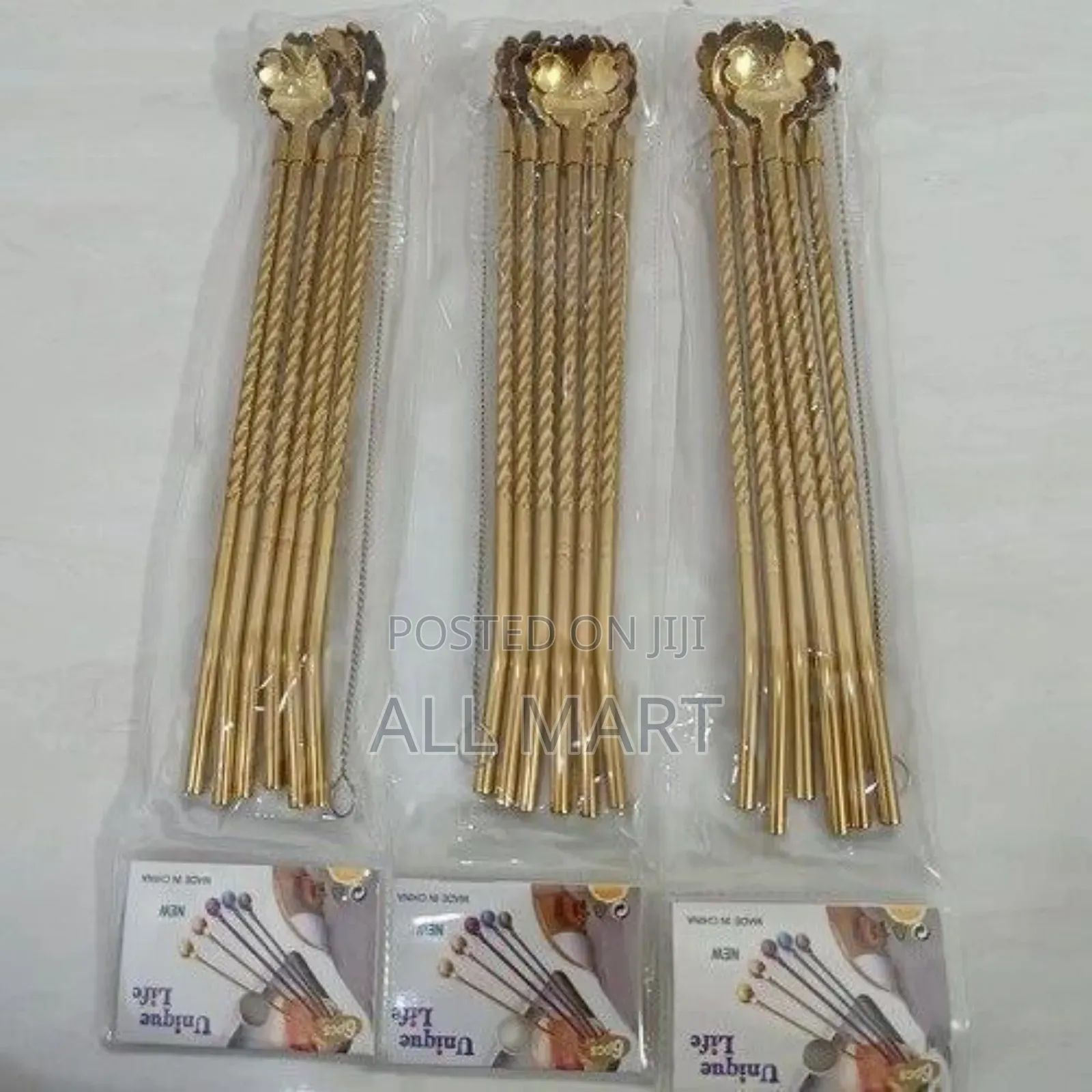 6pcs Reusable Drinking Stainless Straws With Cleaning Brush