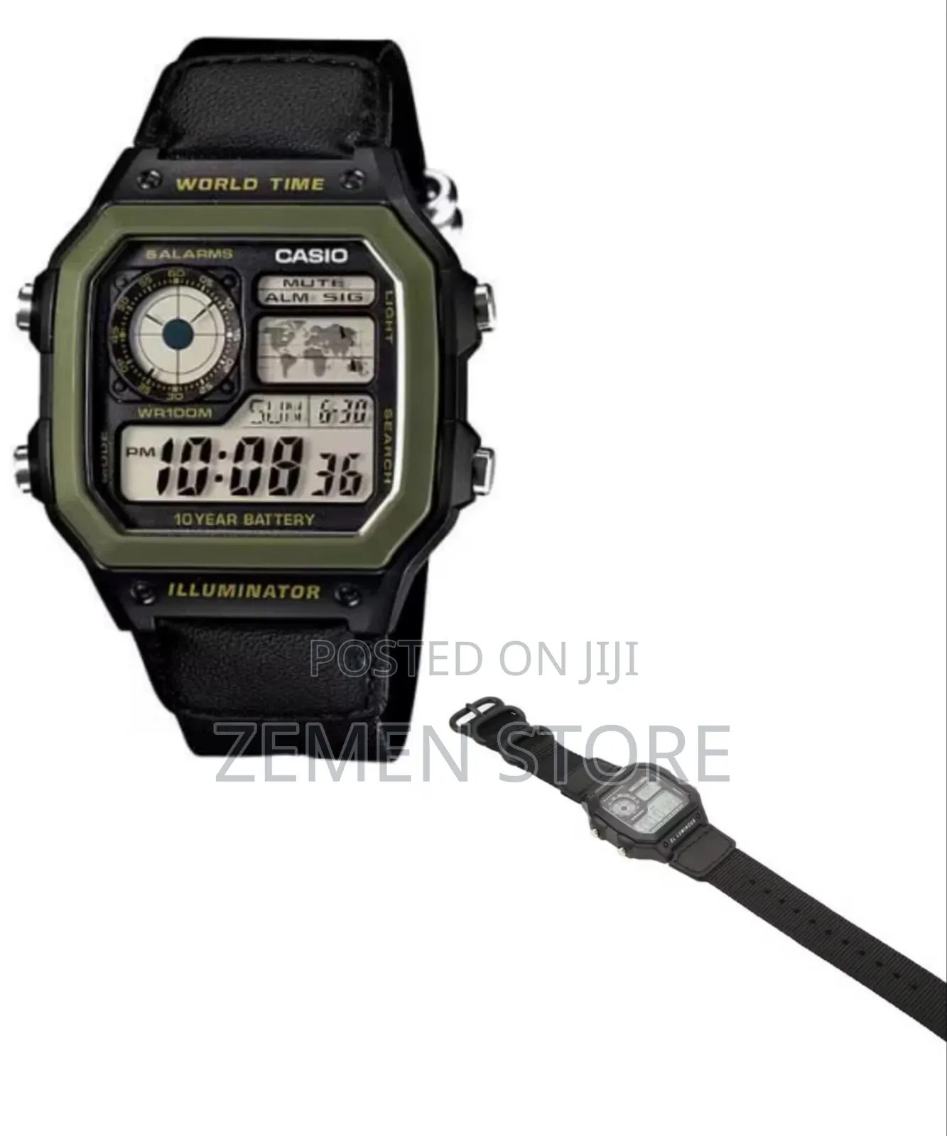 Original Casio World Time Digital Watch - Wr100m 10-Year Battery