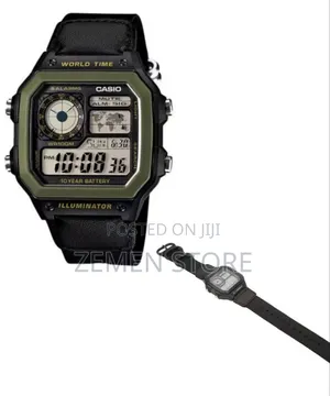 Original Casio World Time Digital Watch - Wr100m 10-Year Battery