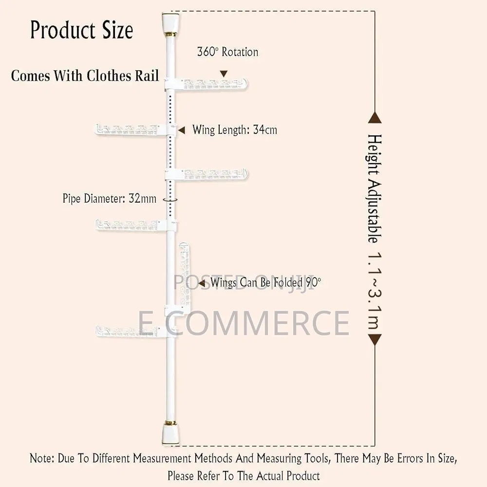 Telescopic Floor to Ceiling Free Standing Cloth Drying Pole