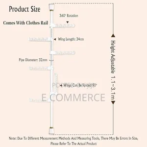 Telescopic Floor to Ceiling Free Standing Cloth Drying Pole