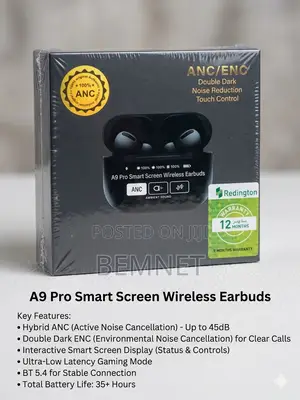 A9 Pro Smart Screen Earbuds | Anc/Enc Double Dark Noise Reduction Airp