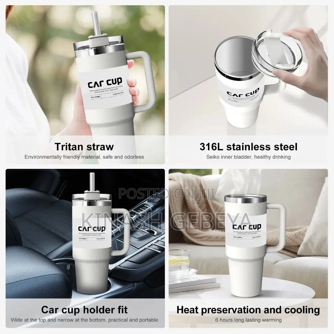 Double Layer Stainless Steel Bottle With Straw