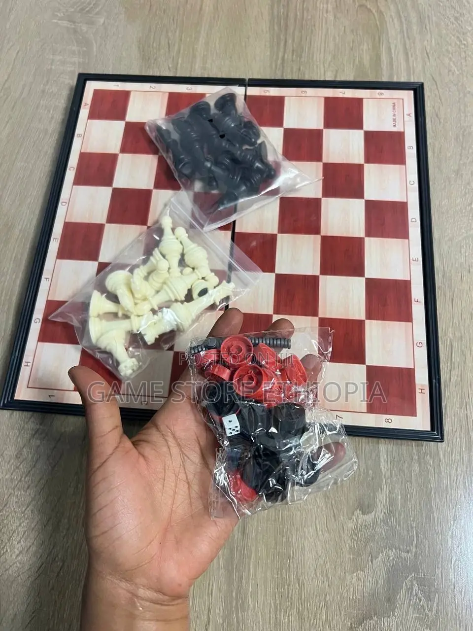 3in1 Magnetic Chess+ Checkers + Backgammon 3በ1
