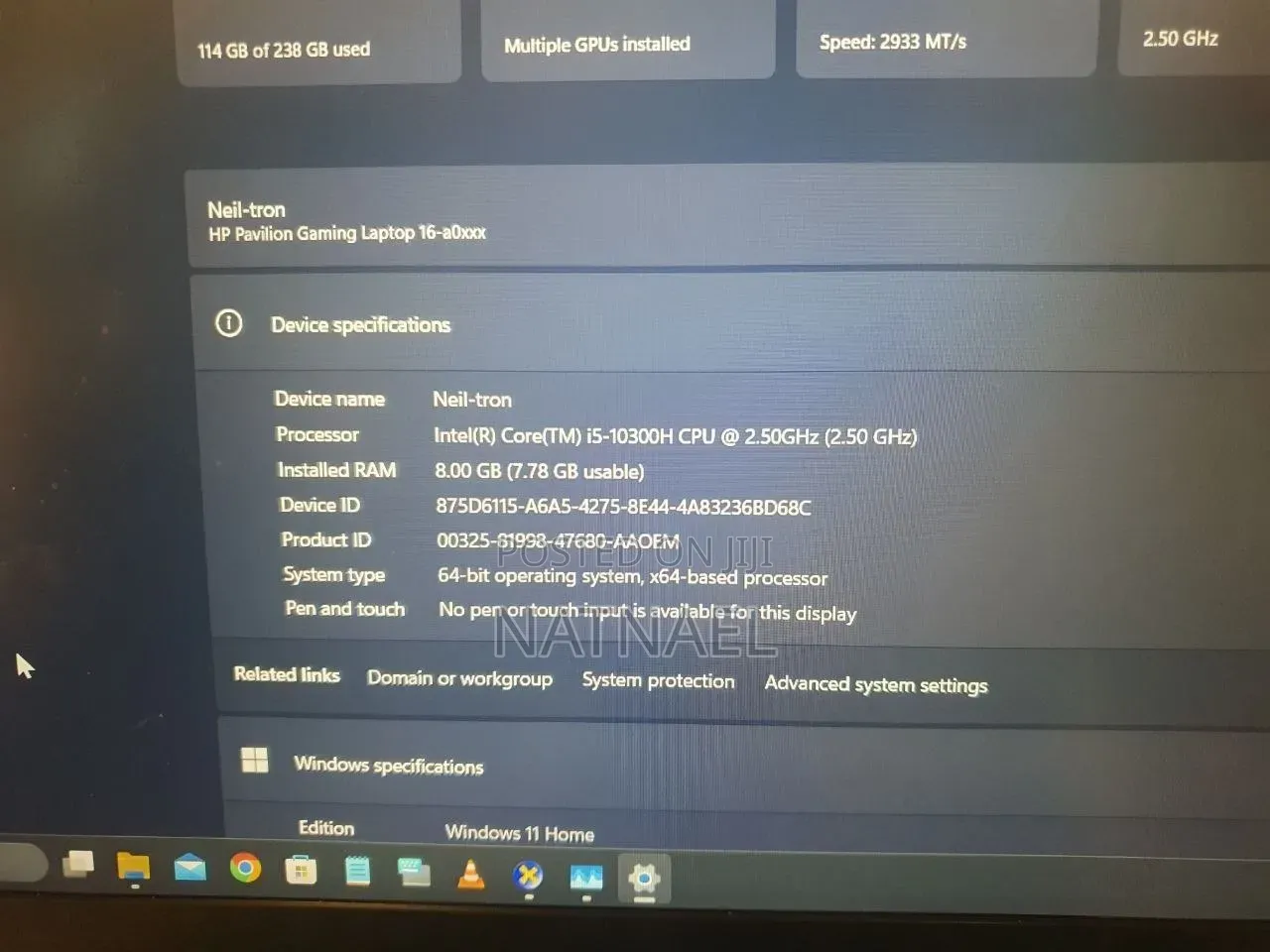 Laptop HP Pavilion 10 8GB Intel Core i5 SSD 256GB