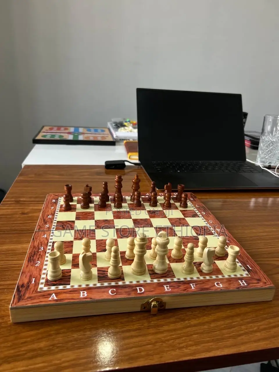 3in1 Wooden Game Set Chess+ Checkers + Backgammon ] 3በ1 ጨዋታ