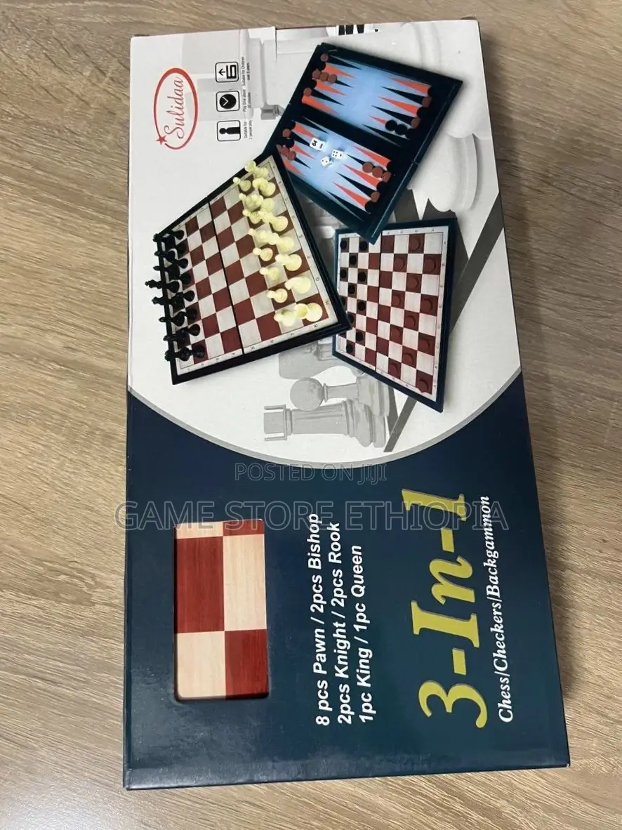 3in1 Magnetic Chess+ Checkers + Backgammon 3በ1 ማግኔቲክ ቼዝ + ዳማ +ባክጋመን