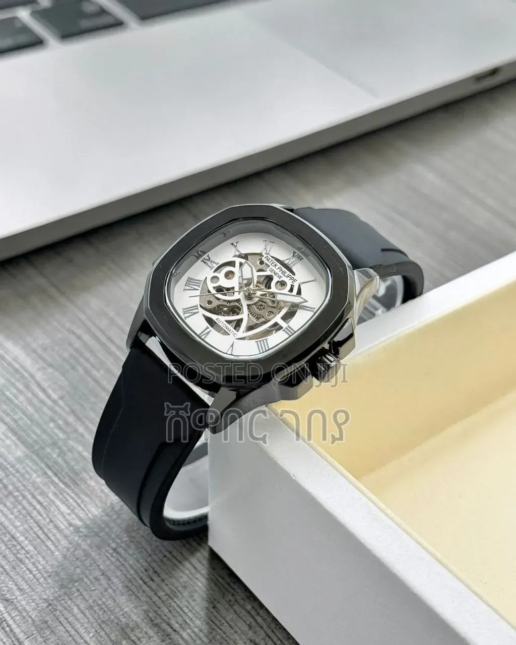 Quality Automatic Black Silicone Watch