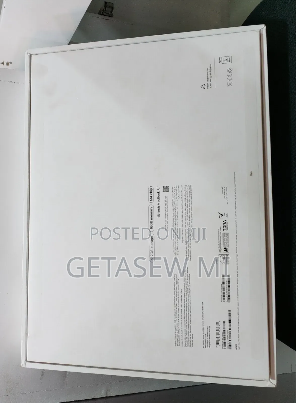New Laptop Apple MacBook Air 2025 M4 16GB Apple M4 SSD 256GB
