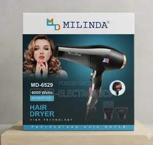 Milinda Professional Hair Dryer – 6000w High-Power Salon Hair Dryer