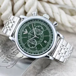 Silver Emporio Armani Chronograph Watch - Men's Luxury Wear