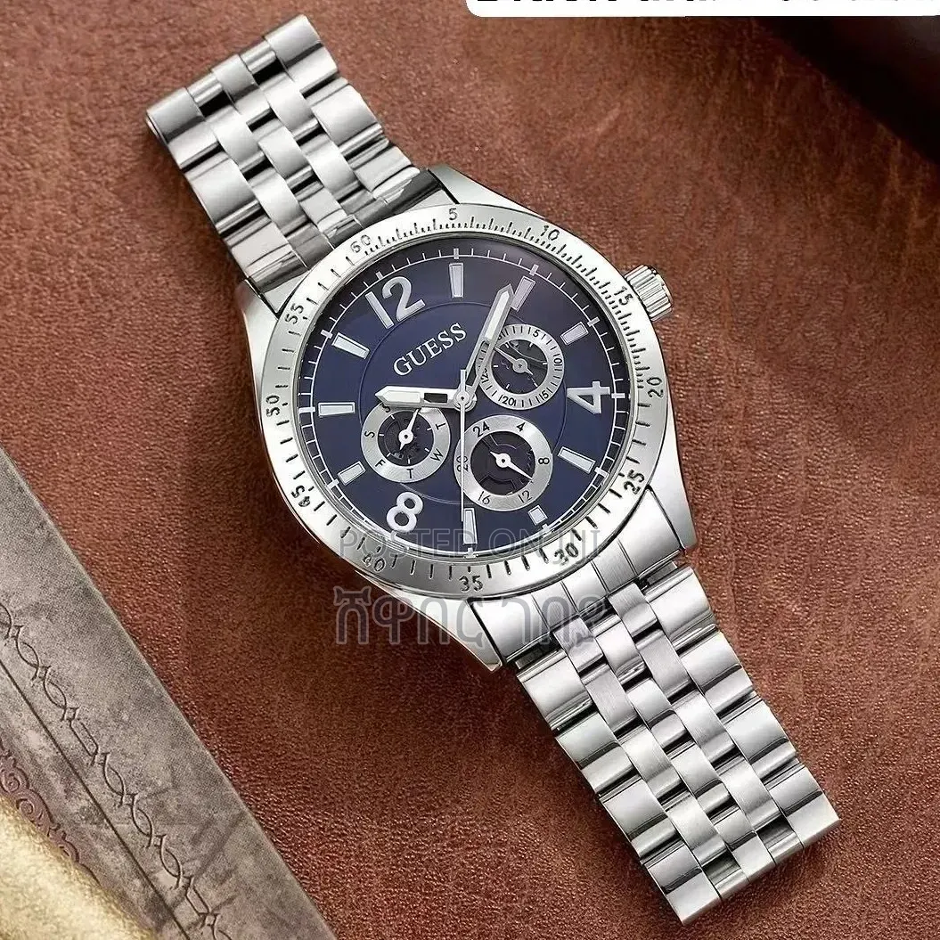 Guess Men's Silver Chronograph Watch - Top Premium Quality