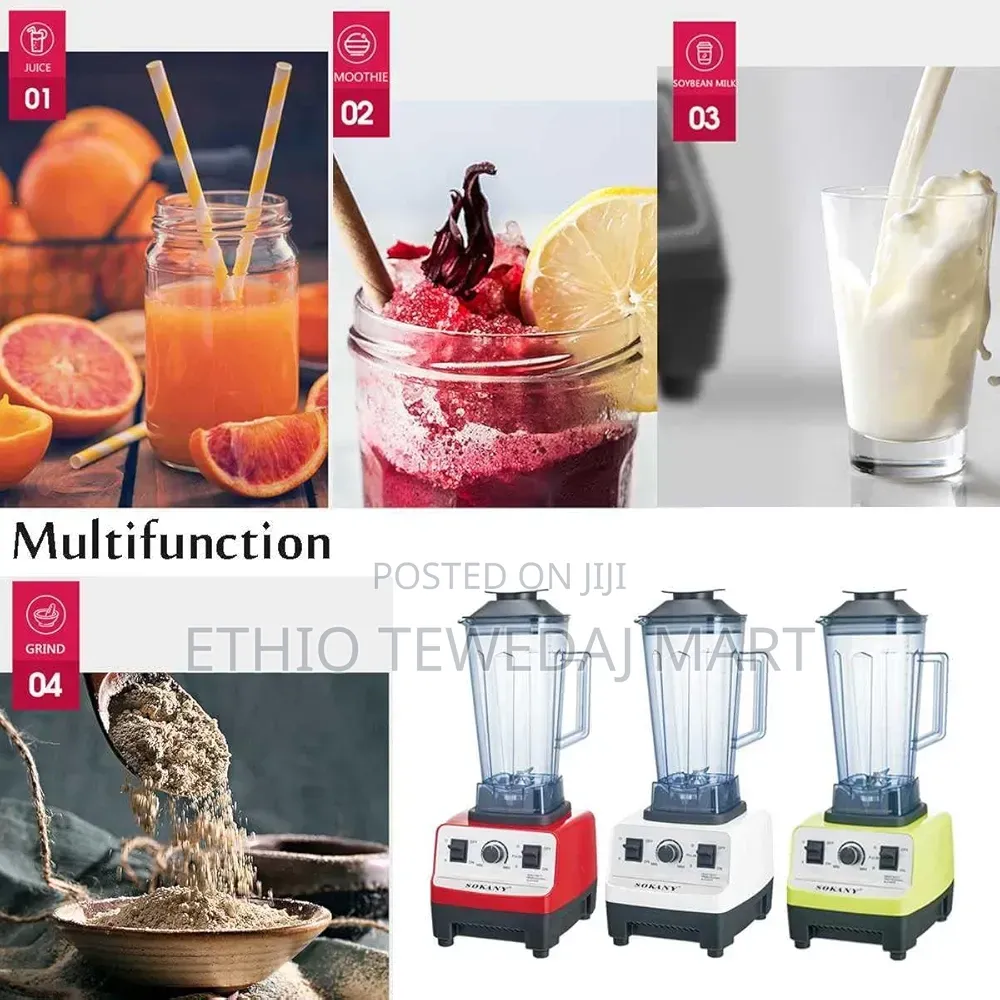 Sokany 4500w Heavy Duty Commercial Grade Automatic Blender, 2l Jar