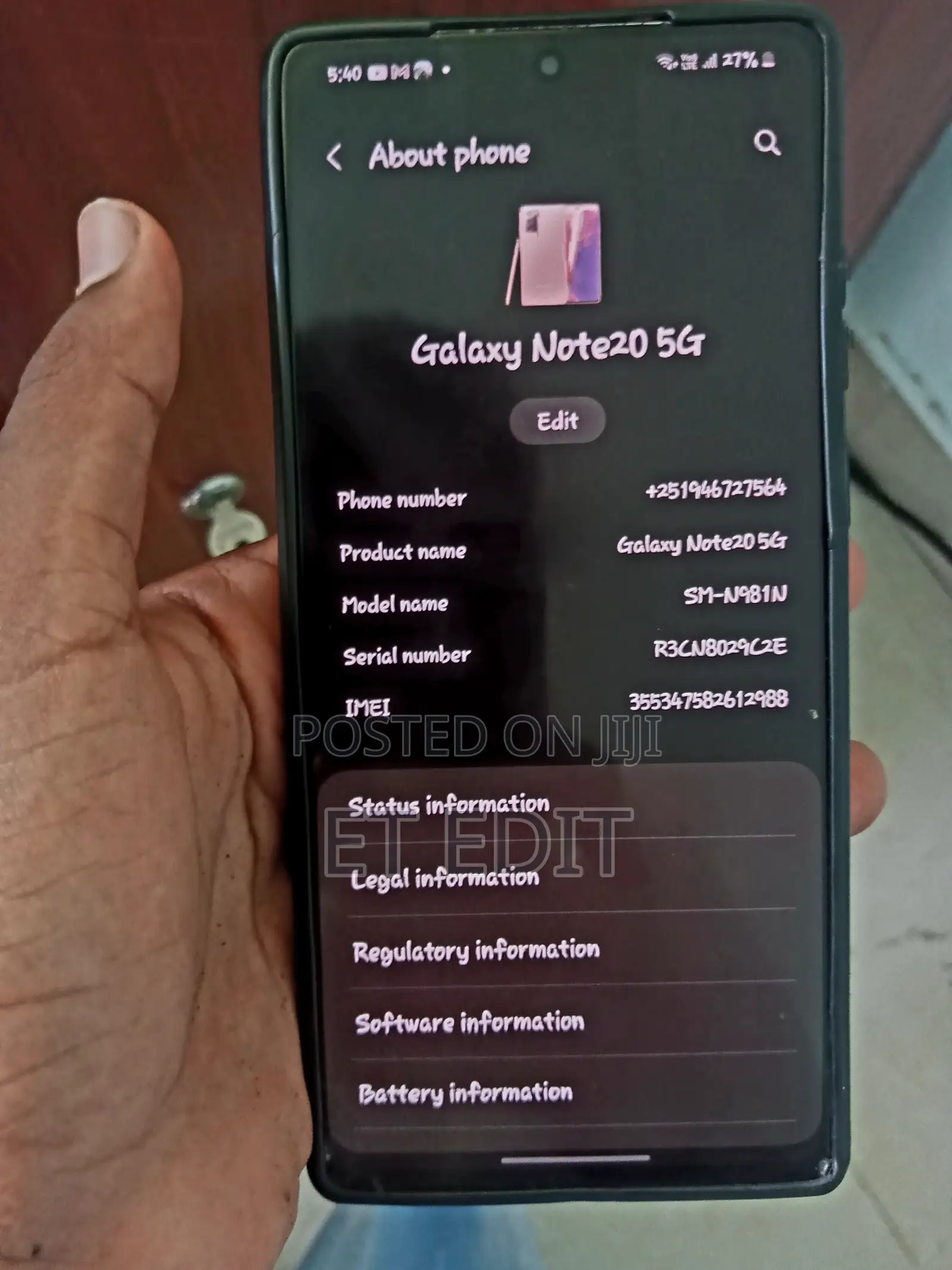 Samsung Galaxy Note 20 5G 256 GB Gray