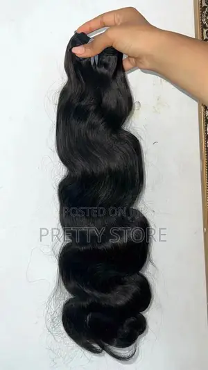 24 Inch 3pcs Black Super Double Drawn Wave Human Hair