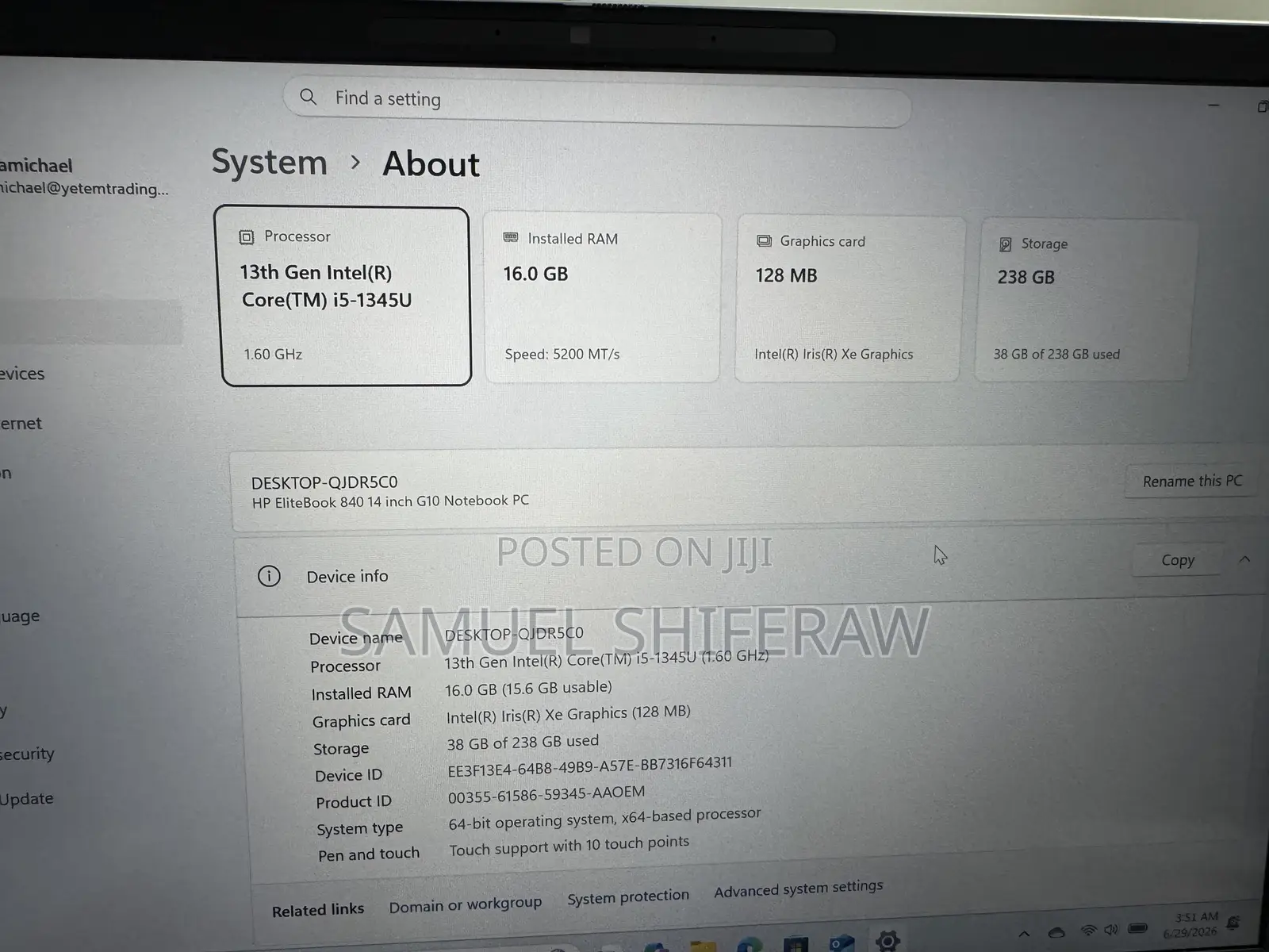 New Laptop HP EliteBook 840 G10 16GB Intel Core i5 SSD 256GB