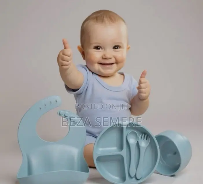 Complete Silicone Toddler Feeding Set Suction Plate Bowl Bib and Spoon