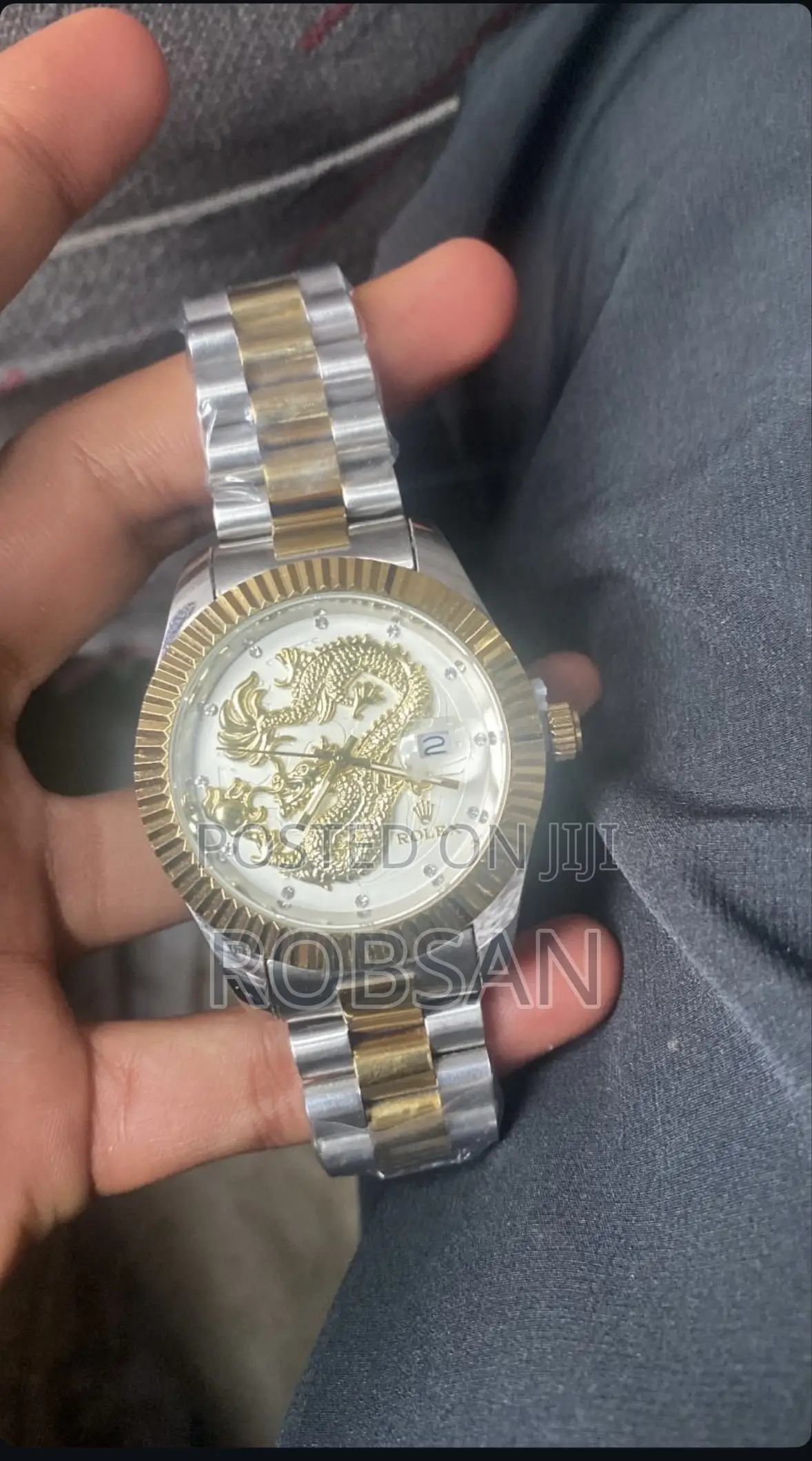 Luxury Men's Rolex Gold Dragon Dial Watch