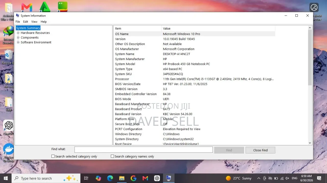 Laptop HP ProBook 450 G8 8GB Intel Core i5 SSD 512GB