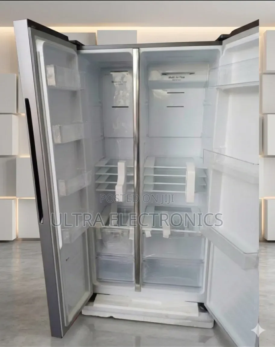 Lg Side-by-Side Refrigerator. Designed With a Sleek Silver Finish