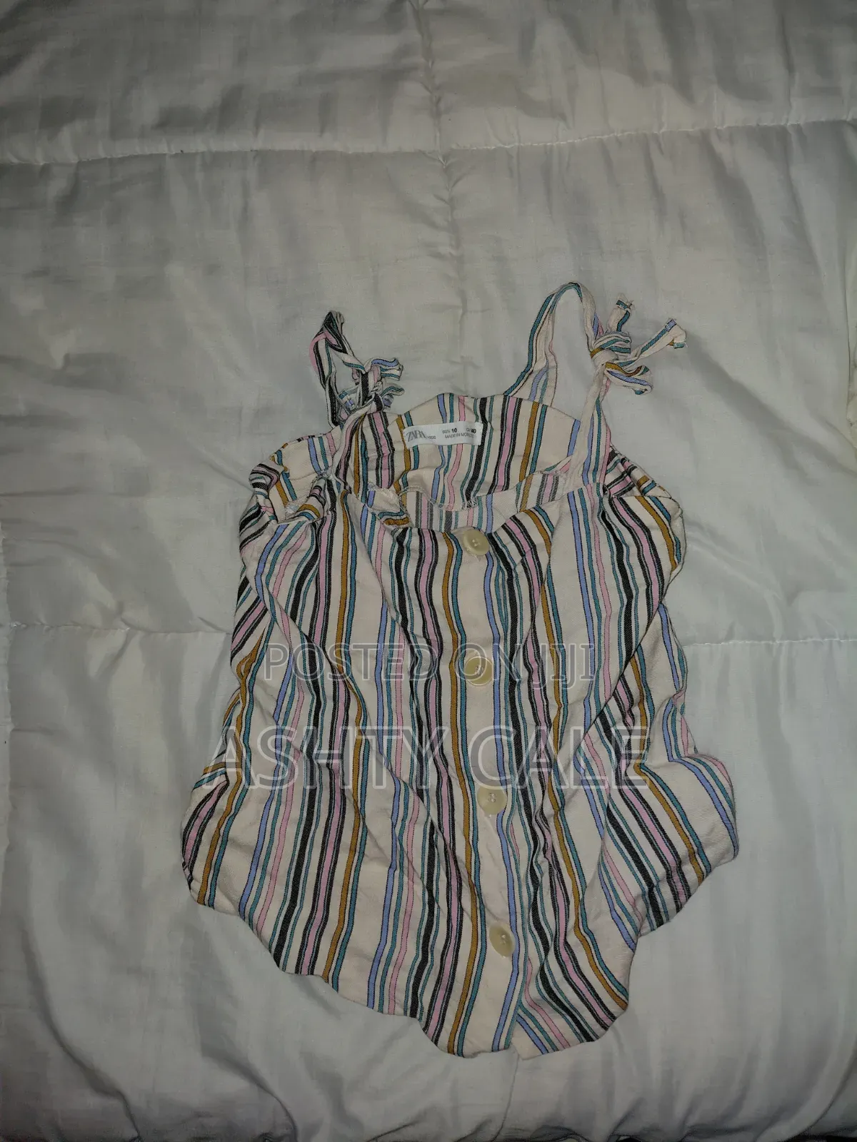 Buttoned Striped Top/Striped Camisole Top