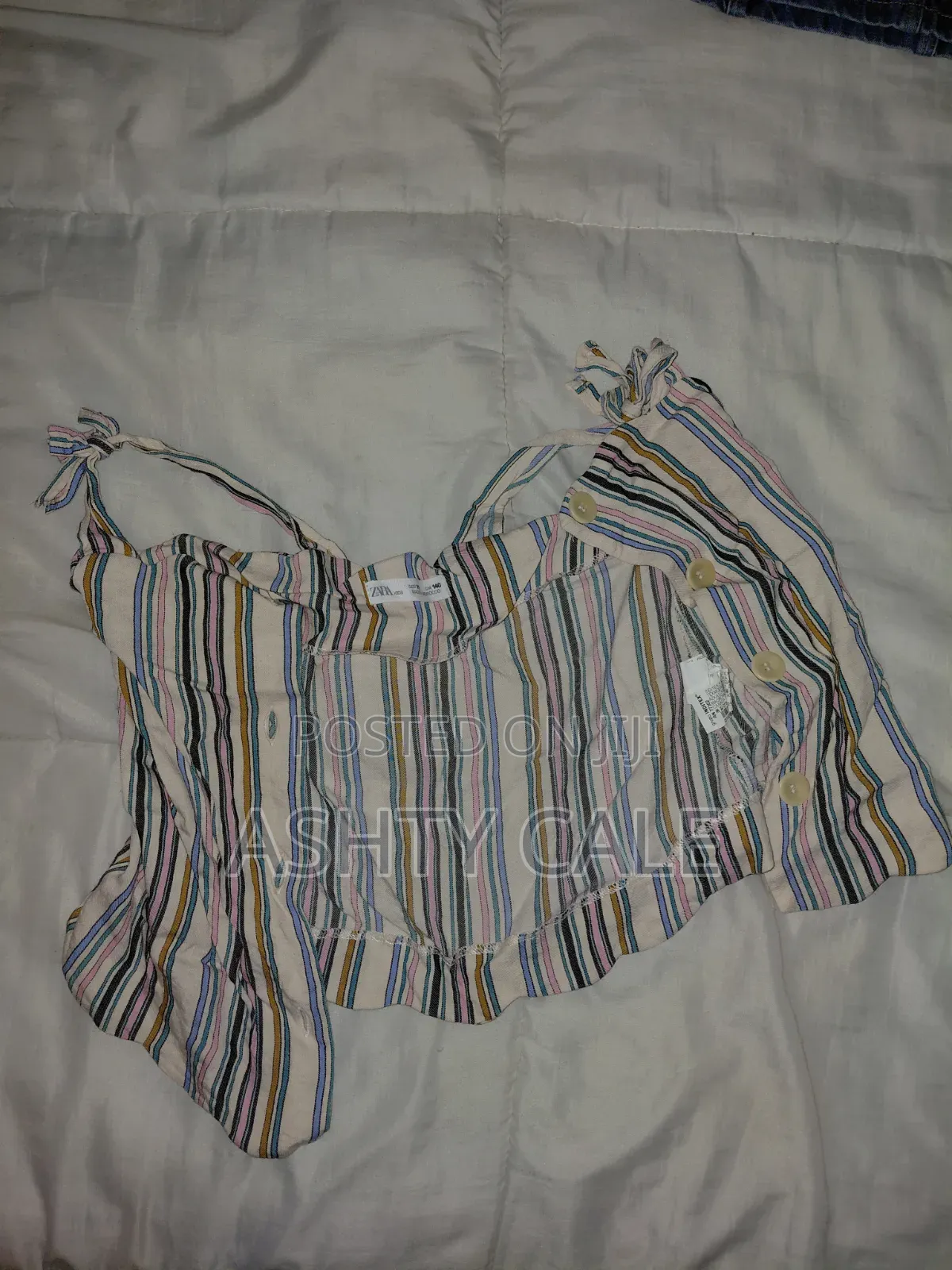 Buttoned Striped Top/Striped Camisole Top