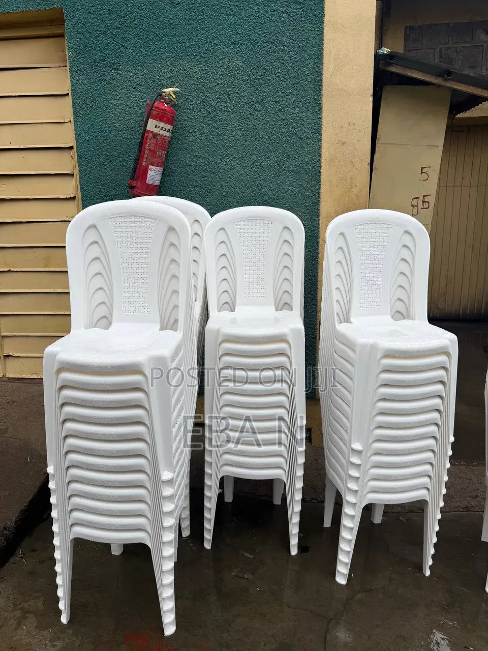 Pyramid Chairs Constructed From Durable White Plastic
